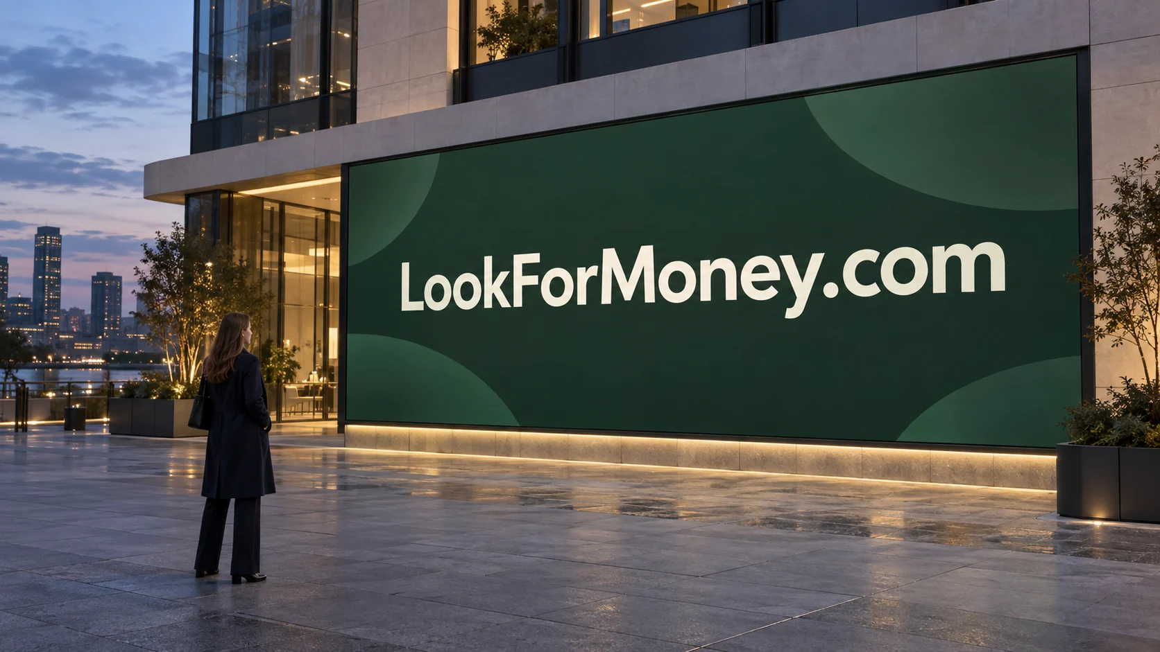 Illustrative advertising for a ai financial assistant concept.