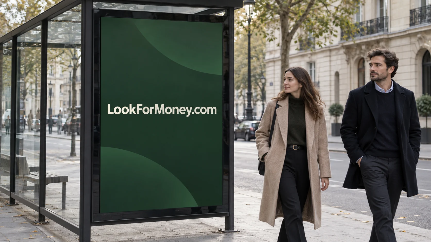 Illustrative advertising for a financial comparison concept.